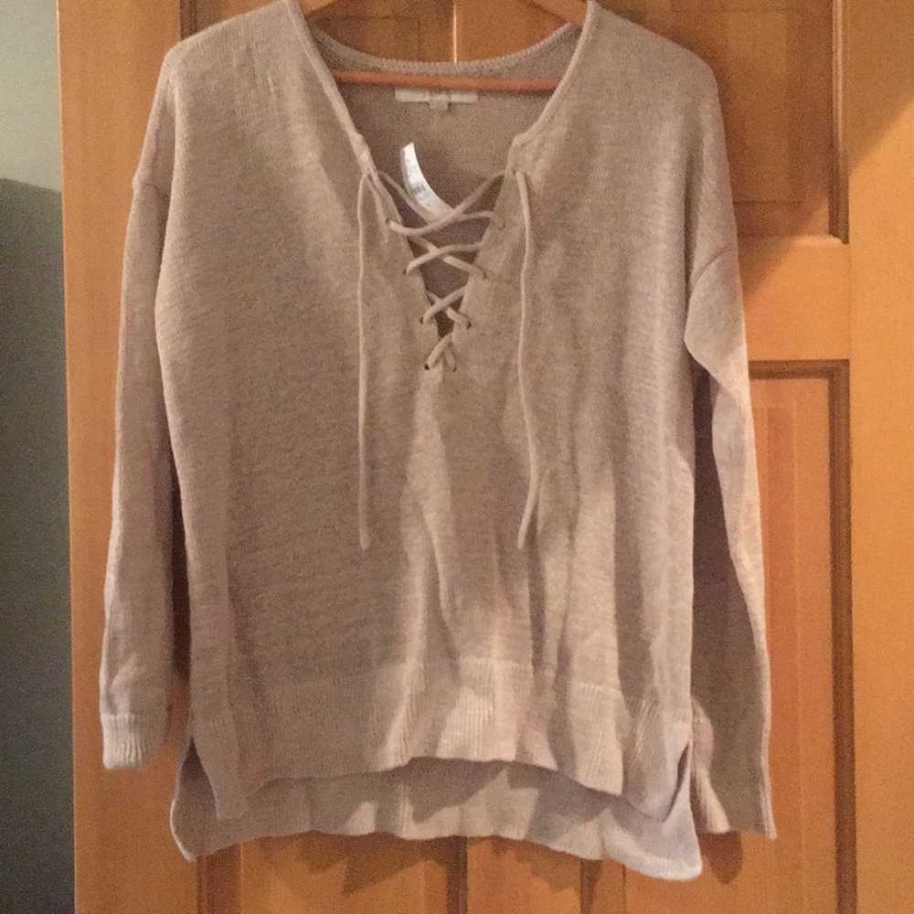 NWT loft lace up sweater